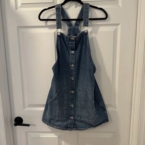 & Denim Brand‎ Denim Overall Jumper Dress  Size 8 Western Wear Y2K